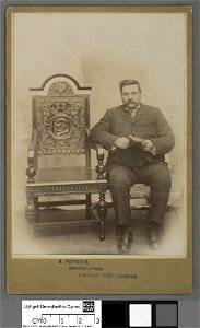 Portrait of William Deudraeth Jones (of Caegwyn, Penrhyndeudraeth) with Eisteddfod Chair (4670367)