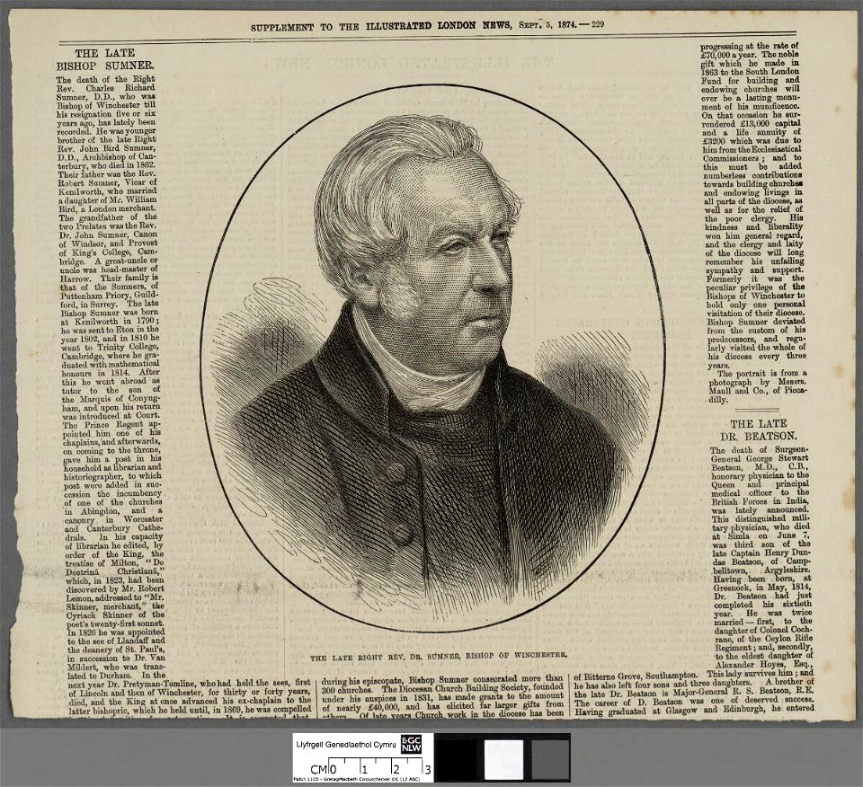 Portrait of The late Right Rev. Dr. Sumner, Bishop of Winchester (4672038)