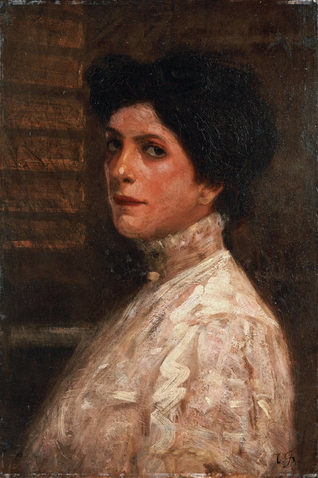 Portrait of Western Woman by Fujishima Takeji (Iwami Art Museum)