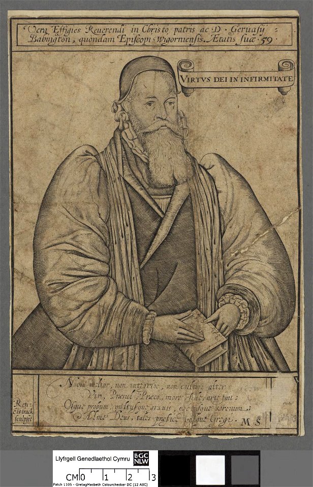 Portrait of Vera effigies reuerendi in christo patris ac D. Geruafy Babington, quondam Epifcopi wigornienfis etatis fuce 59 (4672398)