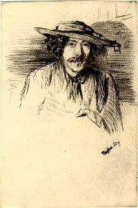 Portrait of Whistler etching by James McNeill Whistler
