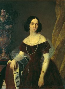 Portrait of unknown women from Sukhotin family, by Aleksey Vasilyev (1846)
