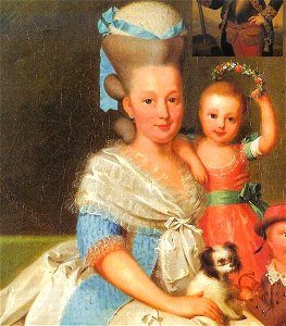 Portret van Carolina Wilhelmina van Oranje en haar kinderen by Anton Wilhelm Tischbein crop. Free illustration for personal and commercial use.