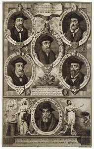 Portraits of the bishops who suffered martyrdom for the Protestant faith under the bloody persecution of Queen Mary I by William Grainger