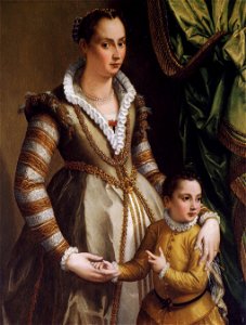 Portrait-of-Isabella-de-Medici-Orsini-with-her-son-Virginio-by-Alessandro-Allori-1574. Free illustration for personal and commercial use.