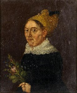 Portraits 19Jh 11 Frau mit Goldhaube
