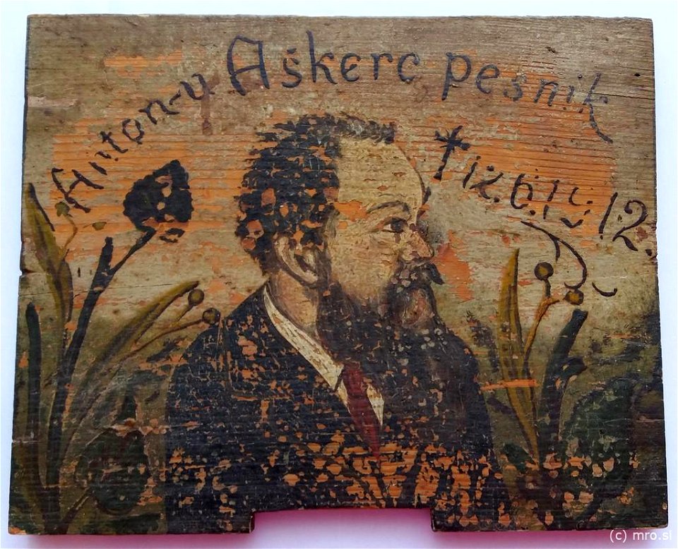 Portret Antona Aškerca (panjska končnica)