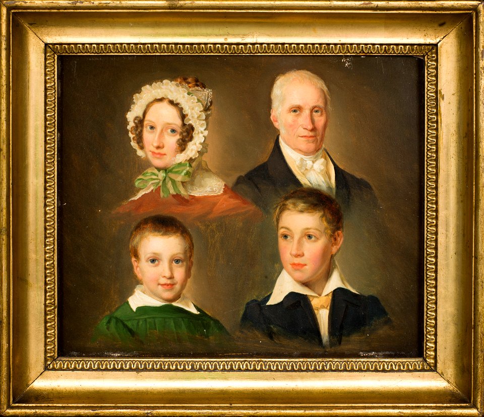 Porträtt av konstnärens far, hustru, son och fosterson (Emilius Ditlev Bærentzen) - Nationalmuseum - 178515