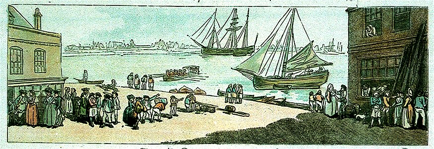 Portsmouth Point, with a distant view of Gosport (caricature) RMG PW4959