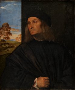 Portræt af den venezianske maler Giovanni Bellini. Free illustration for personal and commercial use.