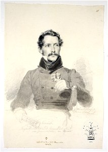 Porträt Johann Baptist Kirner in Kostümierung für das Cervaro-Fest, gezeichnet von Franz Xaver Winterhalter, Rom 1834