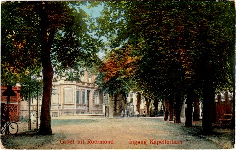 Postcard 31 960 Groet uit Roermond, Ingang Kapellerlaan recto