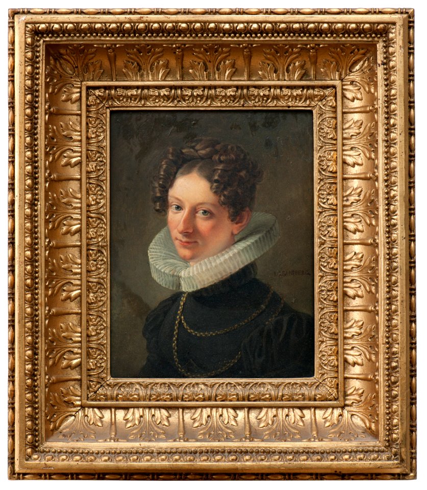 Porträtt av konstnärens hustru Sofia Dorotea Sandberg f. Kökeritz (Johan Gustaf Sandberg) - Nationalmuseum - 132614