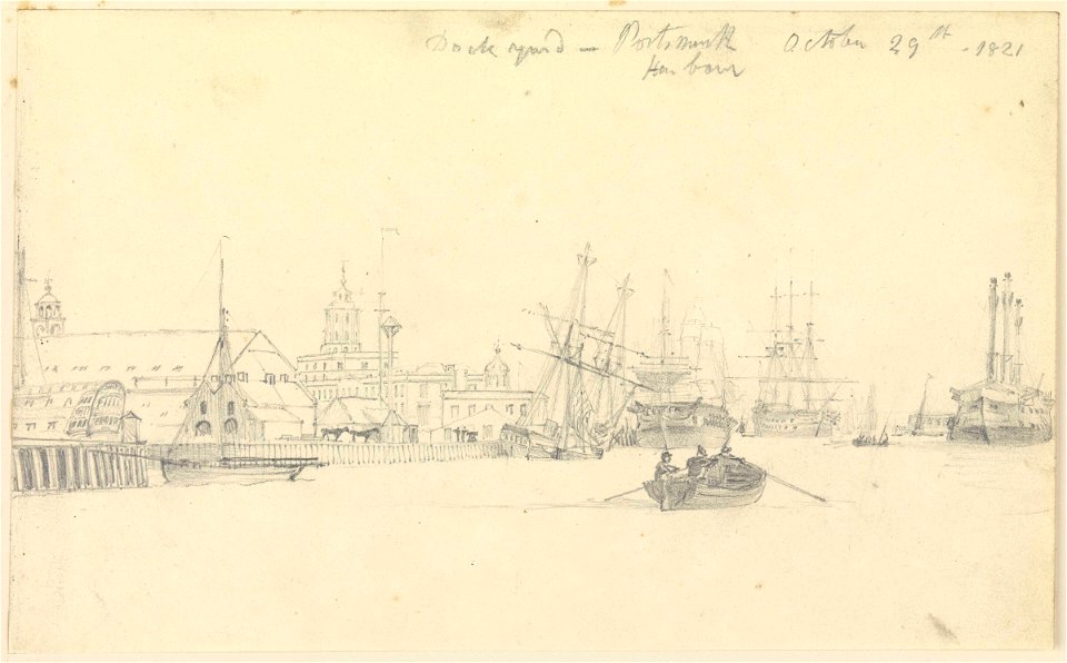 Portsmouth Dockyard, Portsmouth Harbour, 1821 RMG PZ0922