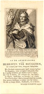 Portret van Hendrik ter Brugghen (1588-1629) met gedicht