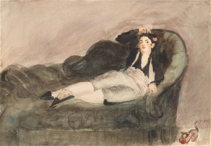 Possibly by Édouard Manet - Copy of Reclining Young Woman in Spanish Costume, 1862