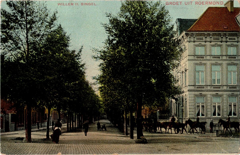 Postcard 1587 Willem II Singel, Groet uit Roermond recto