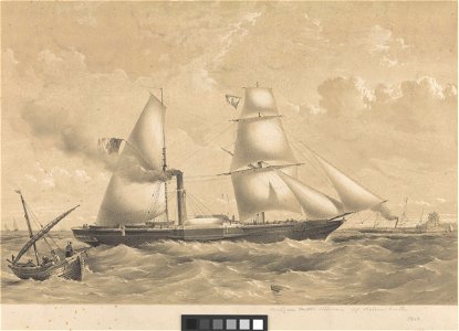 Portuguese Paddle Steamer off Belem Castle 1846 (proof before inscription) RMG PY0246