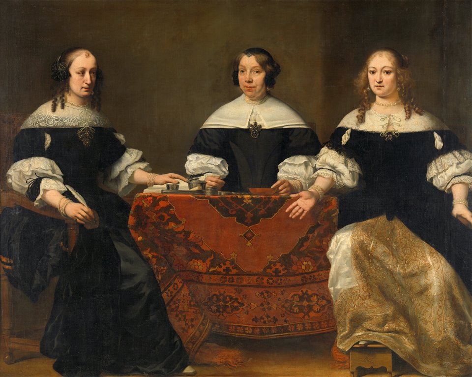 Portretten van drie regentessen van het leprozenhuis in Amsterdam Rijksmuseum SK-C-367