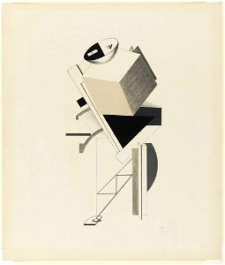 Postman (Lissitzky). Free illustration for personal and commercial use.