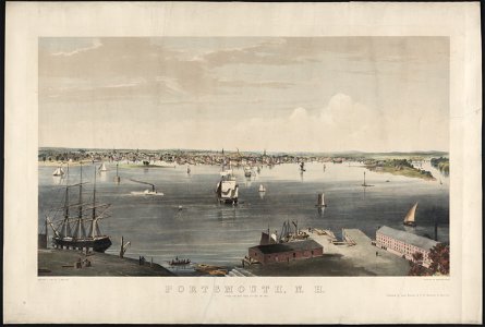 Portsmouth, N.H. from the navy yard, Kittery Me. 1854 - sketched & lithd. by C. Parsons ; printed by Endicott & Co., N.Y. LCCN2003653291