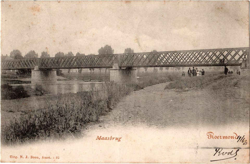 Postcard 82 Maasbrug, Roermond recto