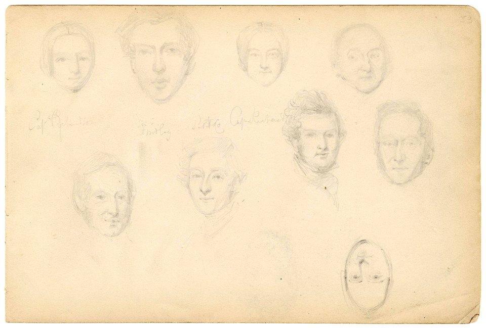 Possibly Captain Richardson and eight unknown sitters by William Egley