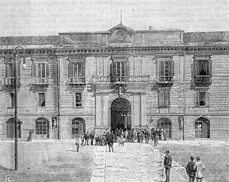 Potenza – Piazza della Prefettura (xilografia)