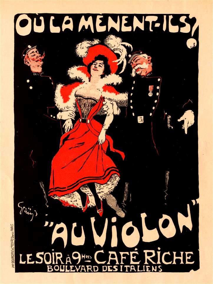 Poster by Grün for the Café Riche, Paris, 1898