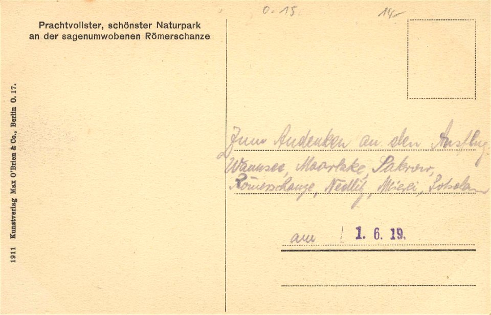 Potsdam, Brandenburg - Parkrestaurant (back) (Zeno Ansichtskarten)