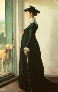 Portræt af min hustru. Malerinden Anna Ancher. Free illustration for personal and commercial use.