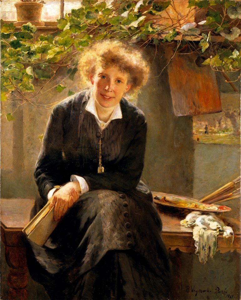 Porträtt av målarinnan Jeanna Bauck (Bertha Wegmann) - Nationalmuseum - 19883