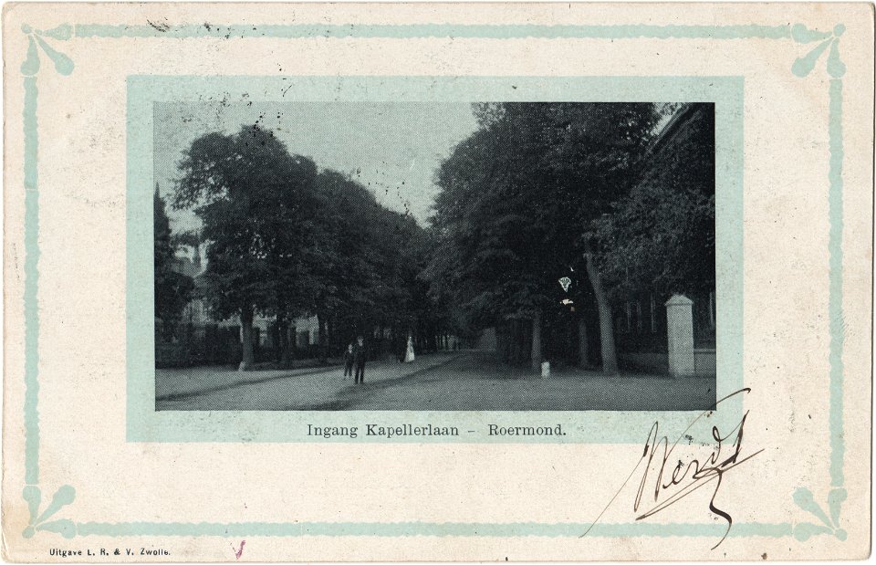 Postcard Ingang Kapellerlaan, Roermond recto