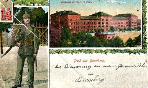 Postkarte IR-14 in Bromberg, vor 1915