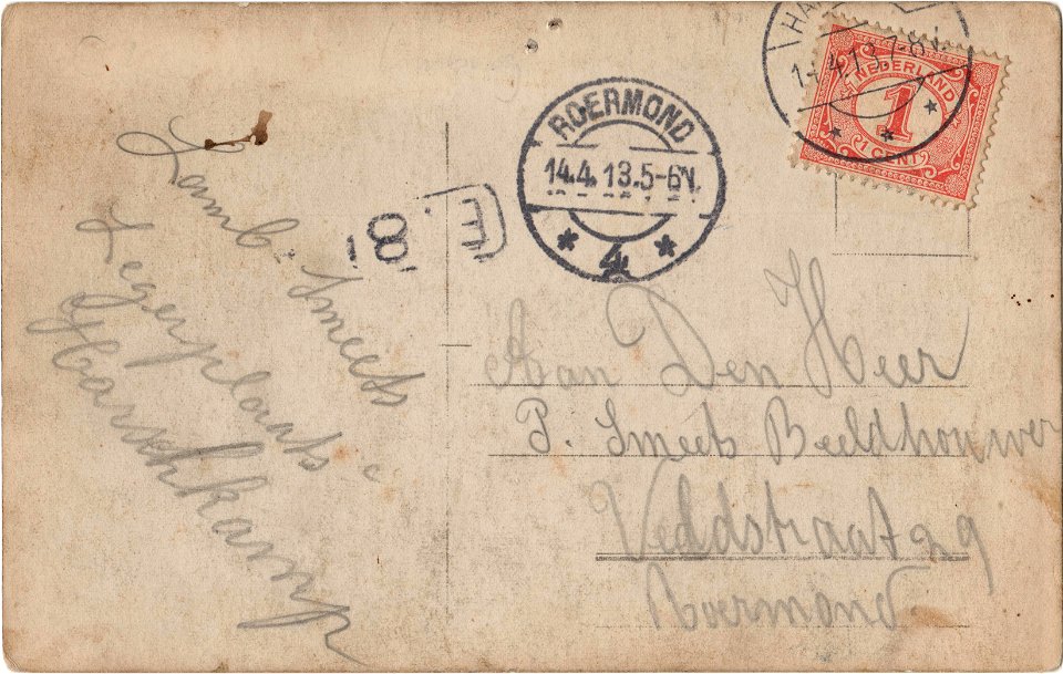 Postcard Leve Harskamp verso