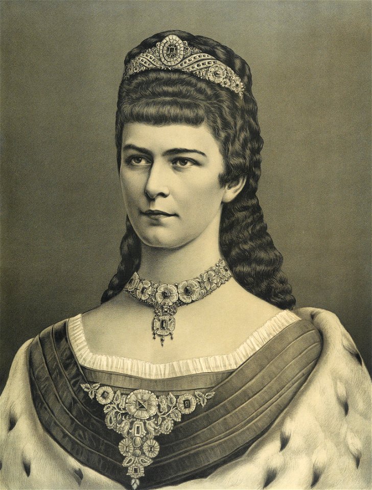 Porträtlitho Kaiserin Elisabeth c1880