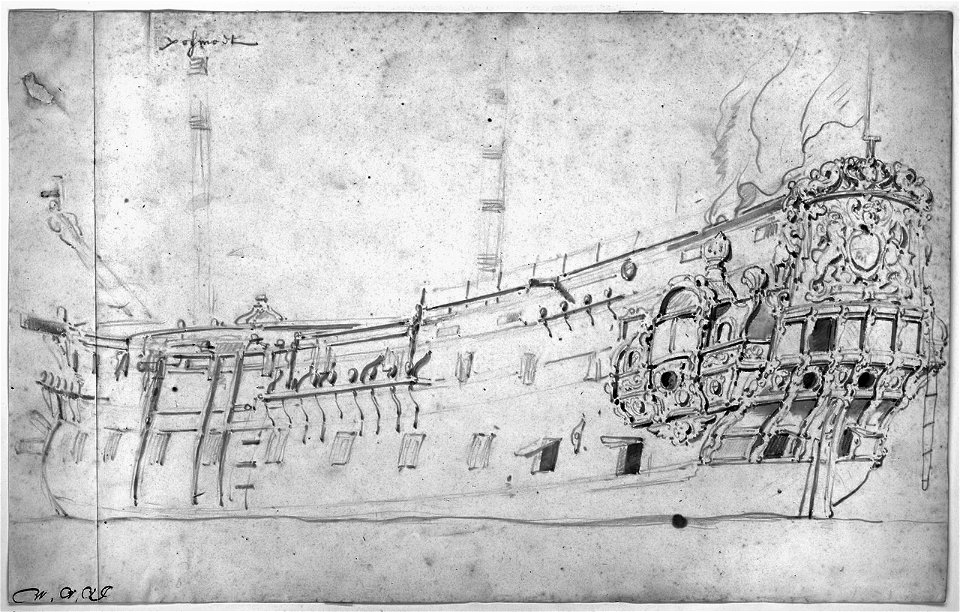 Portsmouth, 48-gun fourth-rate, built 1650, by Willem van de Velde
