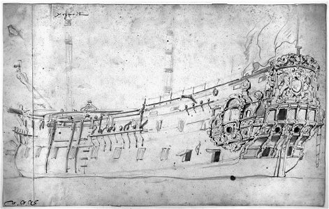 Portsmouth, 48-gun fourth-rate, built 1650, by Willem van de Velde