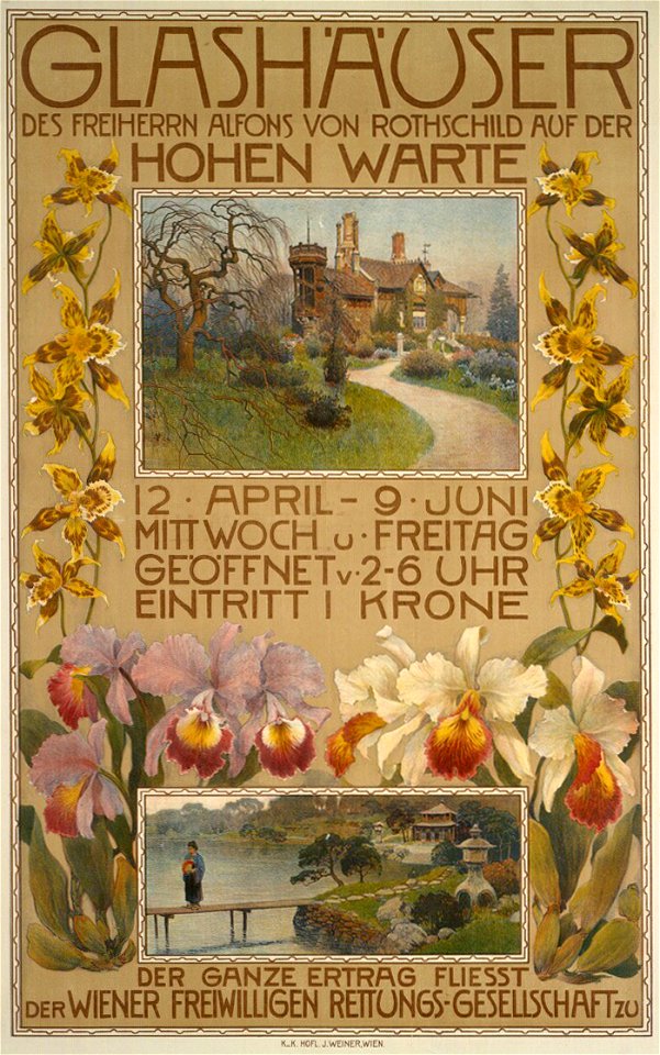 Poster of Rothschild Gardens (Alfons von Rothschild), Vienna, ca. 1910