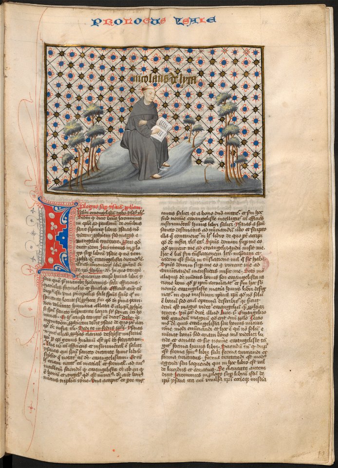 Postilla in Prophetas-UBU Hs. 252-f.044r-Auteursportret Nicolaus de Lyra