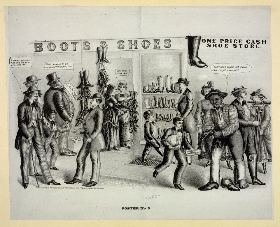 Poster no. 5 - boots & shoes, one price cash shoe store LCCN2006676686