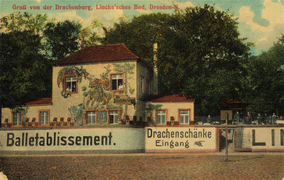 Postkarte Drachenburg, Linckesches Bad