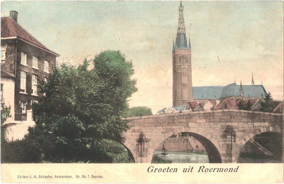 Postcard Ro 1 Groeten uit Roermond recto