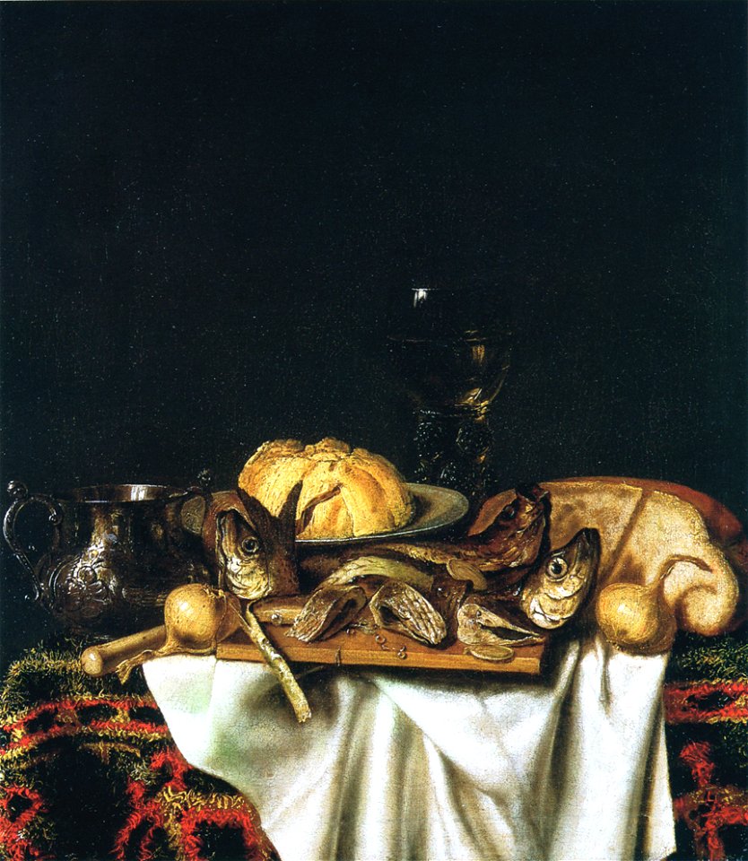 Possibly Leonard Knijff - Still life with fish