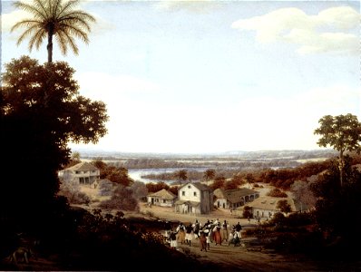 Brazilian Landscape by Frans Post, 1665, Johnson Museum of Art. Free illustration for personal and commercial use.