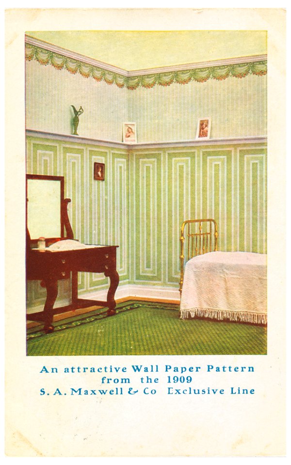 Postcard, Trade Card Advertisement for S. A. Maxwell Wallpaper, 1909 (CH 18640823)