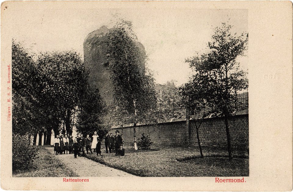 Postcard Rattentoren, Roermond recto