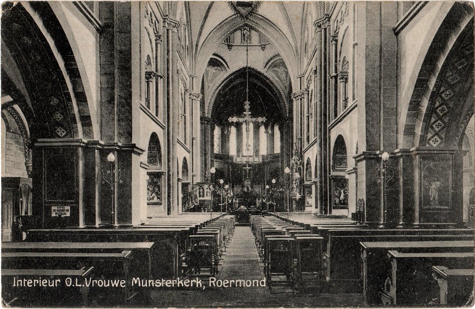 Postcard 347 1 Interieur O.L.Vrouwe Munsterkerk, Roermond recto