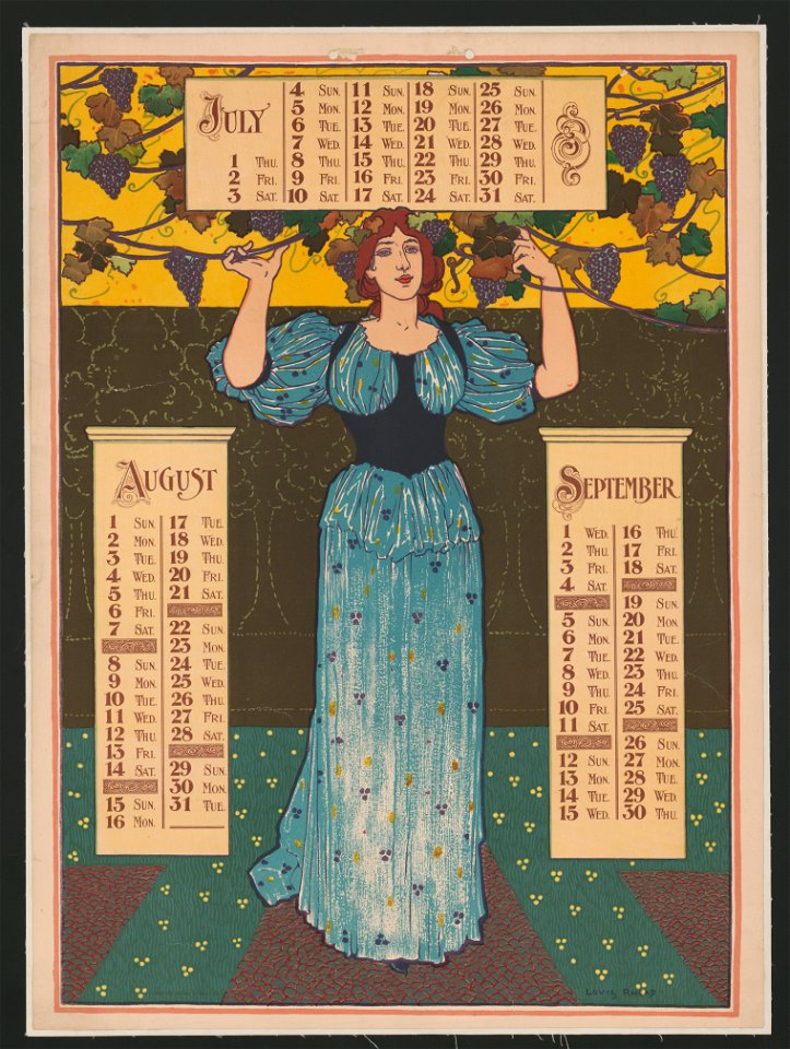 Poster calendar (for) 1897. July, August , September LCCN2015646913