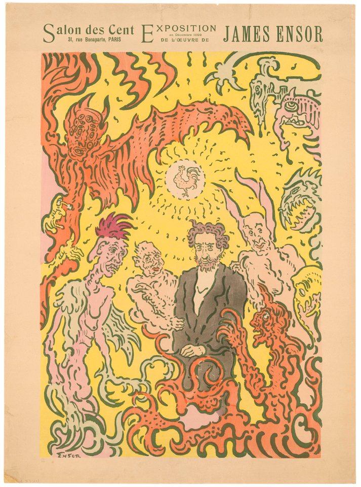 Poster of La Plume, print by James Ensor, 1922, Prints Department, Royal Library of Belgium, S. V 71215